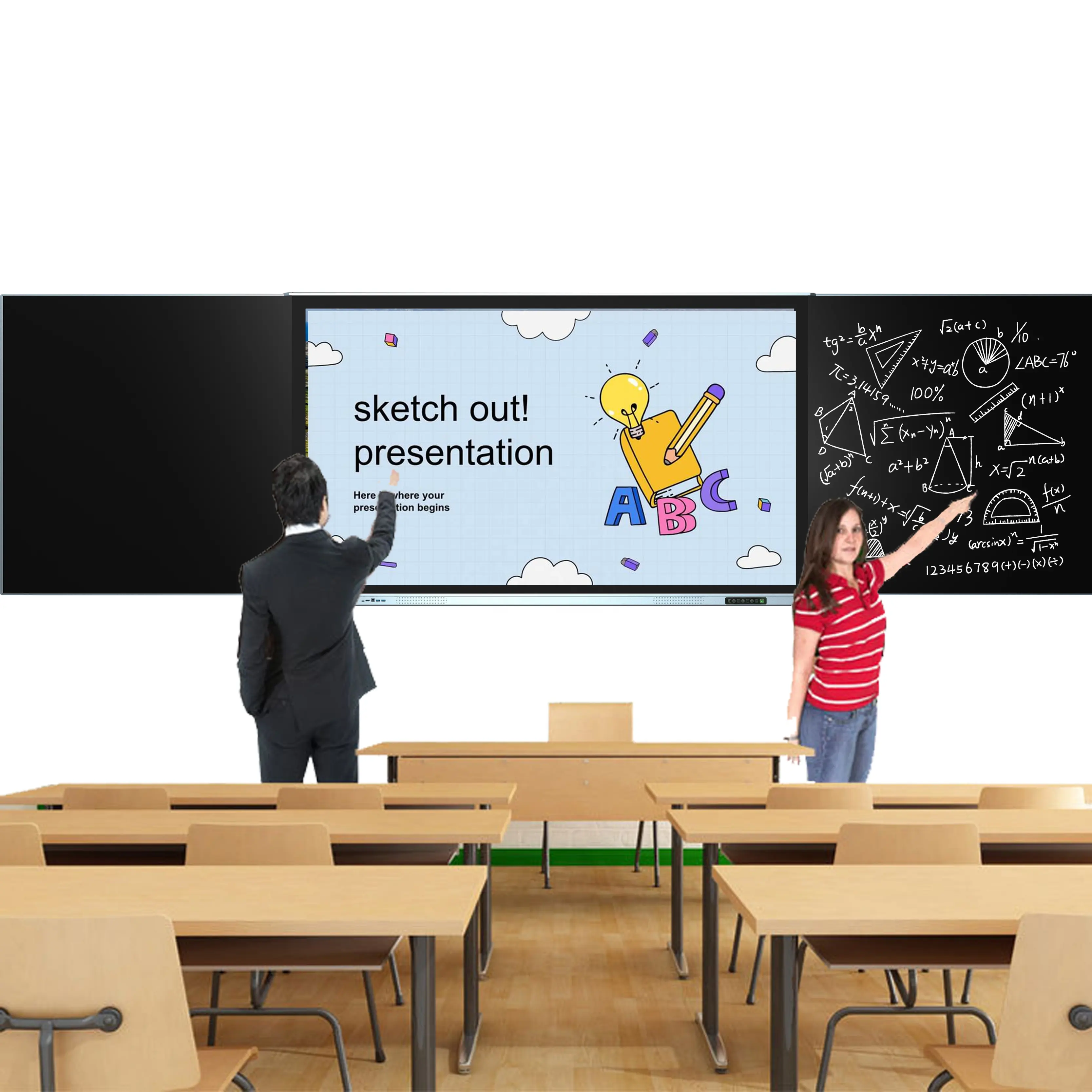 86 Inch All In One Pc School Teaching Interactive Writing Board Touch Screen Smart Led Nano Blackboard