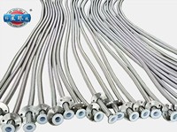 Tuyaux de gaz flexibles haute pression en acier tressé, doublés de PTFE et zingués, pour applications chimiques, alimentaires, boissons, stations-service, pharmaceutiques et anti-corrosion