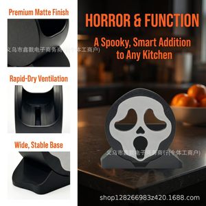 Soporte de Esponja de Plástico Ghostface, Decoración Creativa 3D con Diseño de Cara de Fantasma de Halloween, Organizador de Herramientas Impreso en 3D - Product Image 4