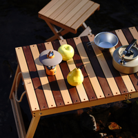 Ensemble table et chaises pliantes en bois de hêtre, robuste et portable, design artisanal, pour le camping, les pique-niques et la détente en plein air
