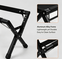 Table d'appoint pliante légère en aluminium à cadre en X, mini-étagère de rangement portable pour les voyages en voiture et les pique-niques en plein air