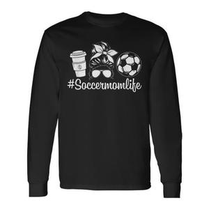 T-shirt à manches longues Soccermomlife, design ballon de café noir, tenue pour le jour du match - Product Image 3