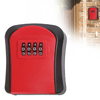 Boîte à clés murale AJF avec serrure à code à 4 chiffres et plateau à clés pour clés de maison, utilisation intérieure/extérieure, options multicolores