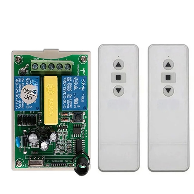 433MHz Universal Wireless AC 220V 2CH rf Relay and Transmitter Remote Garage/tubular motor/ Home appliance Control switch....