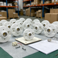 Douille de lampe sans clé en porcelaine E26, culot moyen, 660W, en céramique blanche, pour montage sur boîtier, compatible LED et ampoules à incandescence