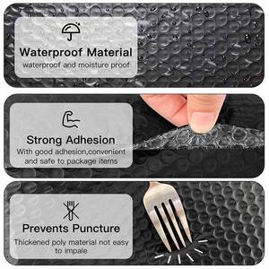 Customizable Durable Waterproof Black 80U Poly Bubble Mailer <b>Bags</b> with Custom Logo for Wig Packaging and <b>Mailing</b> - Product Image 2