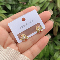 Nouveau à la mode cuivre plaqué or 18 carats diamant intégré Zircon fleur boucles d'oreilles multi-style cadeau pour dames tenue quotidienne