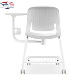 Chaise pivotante multifonctionnelle, mobilier de bureau stable, chaise d'étudiant en plastique pour l'école et la formation, avec tablette d'écriture pliable - Product Image 3