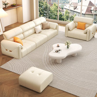 Canapé italien minimaliste en cuir véritable, style moderne et simple pour salon, style rétro, trois places, mousse à mémoire de forme, résistant à l'usure