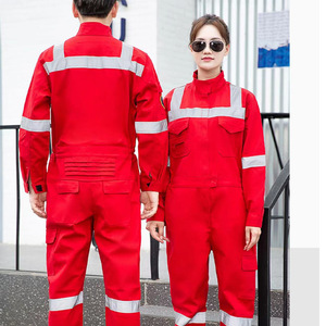 Ensemble d'uniformes de travail de protection <span class=keywords><strong>Salopette</strong></span> ignifuge et épaissie en pur coton avec fonction antistatique et logo personnalisé - Product Image 4