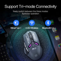 Mouse Gaming Inphic IN9 Pro 2.4GHz Nirkabel/Berkabel/Bluetooth5.0 Tri-mode PAW3395 26000dpi RGB Backlit 6-tombol Kustomisasi Stok