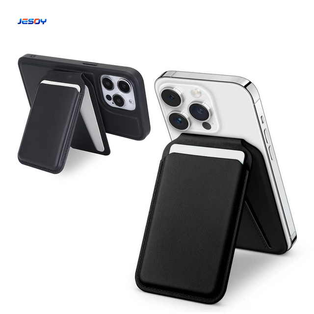 Custom Logo Rfid Leather Card Holder Phone Adjustable Magnet Wallet Stand Magnetic Wallet With Apple for iPhone