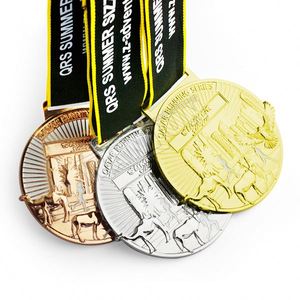 โลหะราคาถูกว่างเปล่าริบบิ้นแขวนทองเงินเหรียญทองแดงกีฬาเหรียญที่กำหนดเอง - Product Image 1