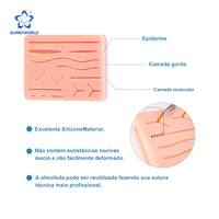 Modelo de Práctica de Sutura Quirúrgica T, Piel Simulada de Silicona de 17x12x1.2cm para Entrenamiento de Estudiantes de Medicina