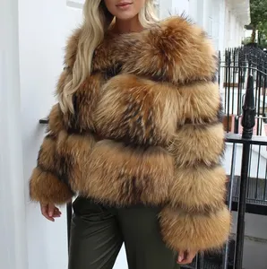 2019加厚保暖外套冬季女装新款真正的浣熊毛皮大衣经典款女士正品毛皮时尚外套