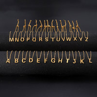 Collier pendentif 26 lettres en acier inoxydable, chaîne à maillons, plaqué or inaltérable, unisexe, tendance, pour anniversaires chrétiens