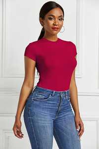 Sous-vêtements sculptants pour femmes, body à manches courtes de couleur unie, body respirant, body sculptant - Product Image 4