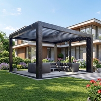Systèmes de toiture à lamelles motorisées bioclimatiques écologiques, pergola en aluminium pour spa, terrasse extérieure, jardin, relaxation
