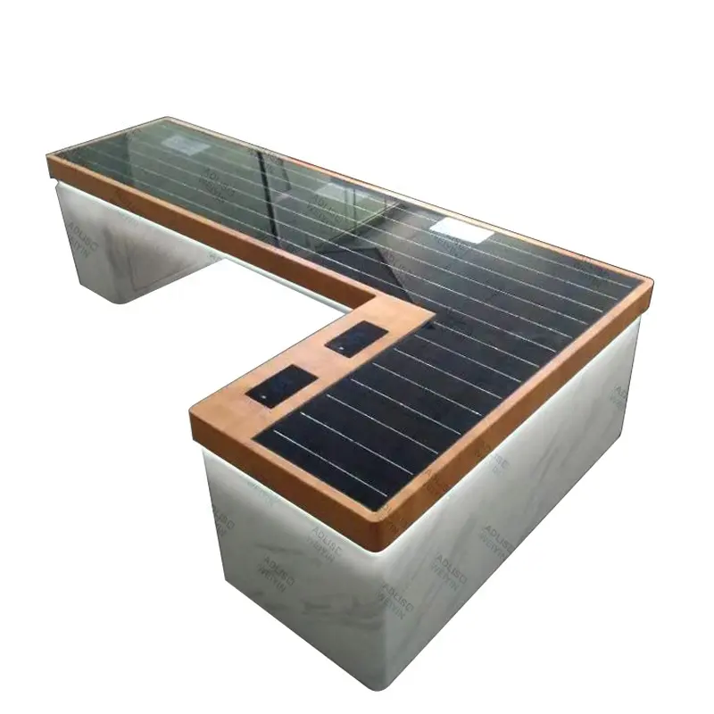 Pátio ao ar livre jardim urbano móveis de metal inteligente de alta qualidade cadeira de célula solar moderna bancada do jardim