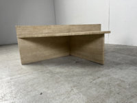 Nouvel ensemble de tables consoles, série Travertin Inorganique, design industriel, réglable, beige, meubles de salon pour cuisine et salle à manger