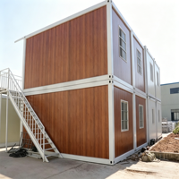 Maison modulaire en acier à 2 étages, chambre à coucher préfabriquée, dortoir en conteneur avec salon pour hôtels ou usage extérieur