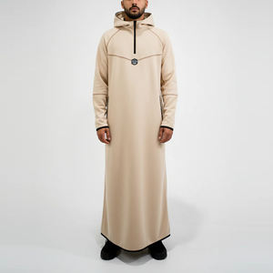 Nouveau design personnalisé 2026 – Qamis marocain pour homme en coton, coupe décontractée, grande taille, manches longues, blanc, style traditionnel avec capuche - Product Image 3