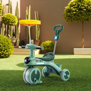 高品質 2025年モデル 二人乗り幼児用三輪車 プラスチック製子供用乗用玩具 メロディー付き 兄弟姉妹で乗れる 公園遊び 家族旅行に - Product Image 4