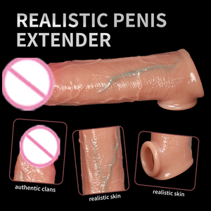 Wiederverwendbare Weiche Flüssig-Silikon Wasserdichte Penis-Hülle Verdickter Vergrößerungs-Überzug Strap-<span class=keywords><strong>on</strong></span> Kondom für Erwachsenen-Sex - Product Image 2