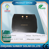 Petit panneau solaire personnalisé 70.6*54.6mm 0.6W/5.5V nouveau design SMT Sunpower PV IBC Type