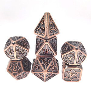 Bộ Xúc Xắc Kim Loại Màu Đồng Cổ Điển Xúc Xắc D & D Trò Chơi <span class=keywords><strong>RPG</strong></span> Dungeons & Dragons Xúc Xắc Kim Loại Màu Dnd Tùy Chỉnh - Product Image 2