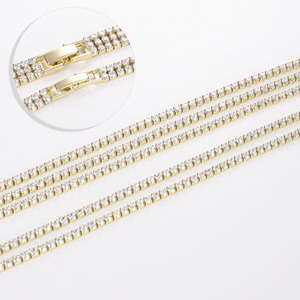 Personalización de moda joyería de latón pulsera de diamantes <span class=keywords><strong>mujer</strong></span> hip hop pequeño circón dobles filas tres filas pulsera de <span class=keywords><strong>tenis</strong></span> - Product Image 2
