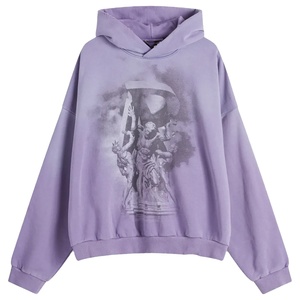 Felpa con cappuccio oversize da uomo in cotone French Terry 450 gsm, stampa personalizzata <span class=keywords><strong>a</strong></span> rilievo, serigrafia, stampa DTG, effetto distressed, modello cropped. - Product Image 4