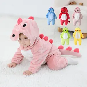 Winter Infant Girls and Boys Cosplay Romper Knitted and Fleece Pajama with Zipper Closure Newborn Baby rompers Animal Design