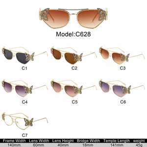 Gafas de Sol de Moda 2025, Diseño Ojo de Gato, Aleación de Lujo, Protección UV400, Marco Metálico, Adorno de Diamantes de Imitación, Estilo Mariposa para Mujer - Product Image 6