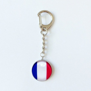 France Flag Crystal <strong>Keychain</strong> with Buckle World Flag Keyring Custom Car Key Pendant Backpack Decor Souvenir Gift New Wholesale - Product Image 1