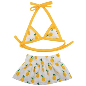 Costume da bagno divertente estivo per cani e gatti con motivi a pesca e ananas per Teddy Beach Doll - Product Image 3