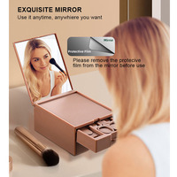 Kit de Manucure Innovant 13-en-1 Double Couche Style Tiroir en Acier Inoxydable Anti-Éclaboussures avec Miroir et Outils de Soin pour Ongles