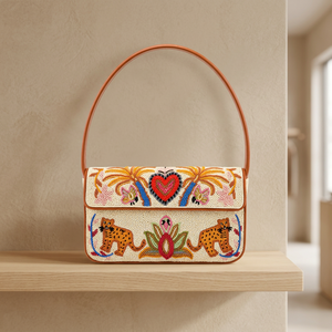 Sac à bandoulière de luxe fait main pour femme, orné de perles de verre papillon, moderne et durable, avec fermeture à bouton, sac à main de créateur, personnalisable OEM ODM - Product Image 2