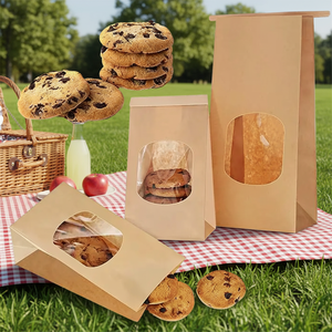 Sac de transport classique en papier ciré de qualité alimentaire avec poignée Flexiloop |   11412 pouces |   Marron |   Écologique et réutilisable - Product Image 2