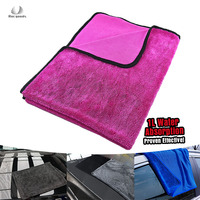 Serviette de séchage pour voiture en microfibre OEKO-TEX à boucles torsadées simple face haute densité, sans peluches, 600 g/m²