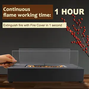 Dikdörtgen masa üstü ateş çukuru Mini şömine kapalı açık ateş çukuru taşınabilir yangın etanol masa şömine