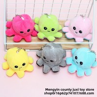 Adorable poupée peluche pieuvre à visages interchangeables, porte-clés, breloque pour sac d'école, accessoire pour filles, super douce, rembourrage en coton PP