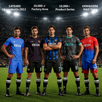 Camiseta de Fútbol Personalizada EXON Versión Tailandia con Franjas Azules y Rojas, Elegante Diseño con Colores Nacionales, Camiseta de Entrenamiento