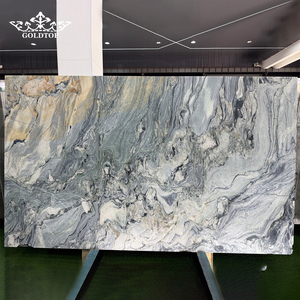 GOLDTOP Modern Polished Natural Stone Slab Aqua Caravaggio Quartzite for <b>Kitchen</b> Countertop Villa Apartment Hotel - Product Image 4