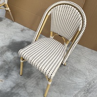 Chaise de bistrot en rotin français de haute qualité pour l'extérieur/restaurant/villa/hôtel, style moderne, meubles de salle à manger en rotin