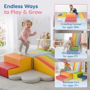 Indoor Playground Soft Furniture Equipment Fun Climbing Toy Set Rainbow Slide PU Leather Climbing <b>Blocks</b> for Toddlers Aged 1-3 - Product Image 5