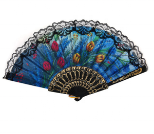 Personalizado 23cm hueco estampado en caliente Blanco/Negro costilla de plástico ventilador de publicidad estilo de moda clásica evento promocional Pascua - Product Image 5