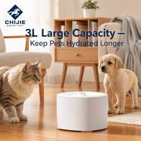 Fontaine à eau intelligente pour animaux de compagnie, grande capacité 3L, silencieuse, avec circulation d'eau USB et filtration à 3 vitesses pour chats et chiens