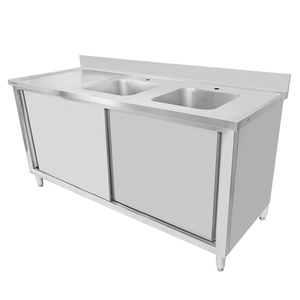 Cabinet d'évier de stockage intégré <span class=keywords><strong>pour</strong></span> la cuisine, le restaurant et l'hôtel-Plate-forme en acier inoxydable <span class=keywords><strong>pour</strong></span> le lavage des légumes et de la <span class=keywords><strong>vaisselle</strong></span> - Product Image 1
