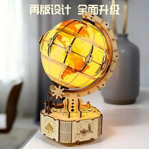 Contactez-nous pour recevoir une réduction - ST003 Globe Lumineux <span class=keywords><strong>en</strong></span> <span class=keywords><strong>Bois</strong></span> à Assembler Soi-même - Puzzles <span class=keywords><strong>3D</strong></span> 4 Étoiles pour Adultes - Product Image 3